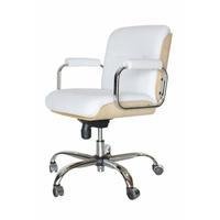 Cadeira Design Office Móveis Eames Diretor, Linha Capa Em Madeira - Branco