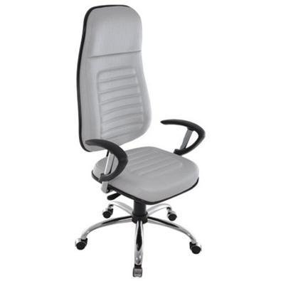 Cadeira Office Presidente Design Office Móveis, Com Apoio De Cabeça, Linha Blenda - Cinza