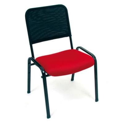 Cadeira Office Design Office Móveis Fixa Empilhável  Linha Tela Mesh Hotel Auditório - Vermelho