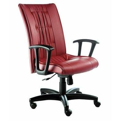 Poltrona Design Office Móveis Presidente, Base Giratória Linha Vicenza, Vermelho