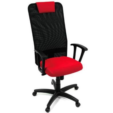 Cadeira Office Presidente Design Office Móveis, Com Apoio De Cabeça, Linha Tela Mesh - Vermelho
