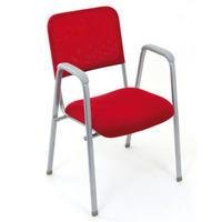 Cadeira Office Design Office Móveis Fixa Empilhável Linha Tela Mesh Hotel Auditório - Vermelho