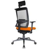 Poltrona Presidente Com Encosto Tela Mesh Linha Net Design, Laranja