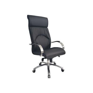 Poltrona Design Office Móveis Presidente Luxuosa, Com Braços Fixos, Linha Eiffel, Preto