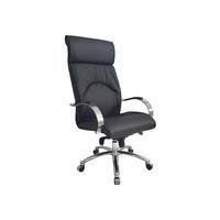 Poltrona Design Office Móveis Presidente Luxuosa, Com Braços Fixos, Linha Eiffel, Preto