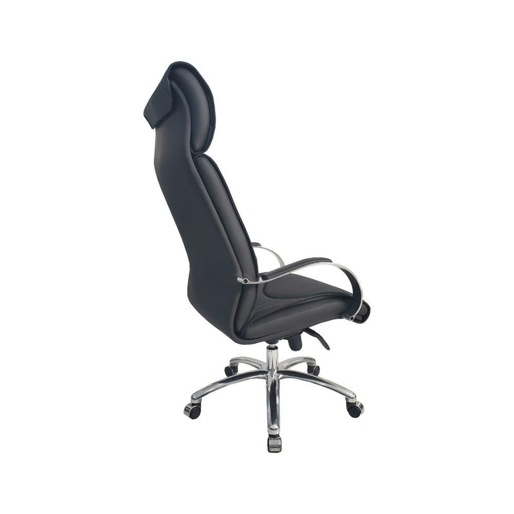 Imagem 5 de 5 do produto Poltrona Design Office Móveis Presidente Luxuosa, Com Braços Fixos, Linha Eiffel, Preto