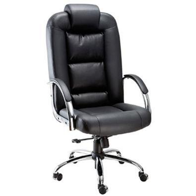 Poltrona Design Office Móveis Presidente Luxuosa, Com Braços Fixos, Linha Firenze, Preto