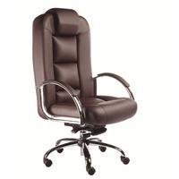 Poltrona Design Office Móveis Presidente Luxuosa, Com Braços, Fixos Linha Firenze, Marrom