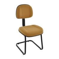 Cadeira Office Secretária, Design Office Móveis, Com Base Fixa Em S, Linha Classic - Amarelo
