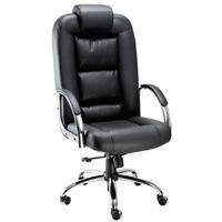 Poltrona Design Office Móveis Presidente Luxuosa, Com Braços Fixos Linha Firenze, Preto