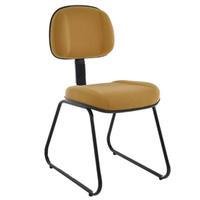 Cadeira Office Secretária, Design Office Móveis, Com Base Fixa Trapézio, Linha Classic - Amarelo