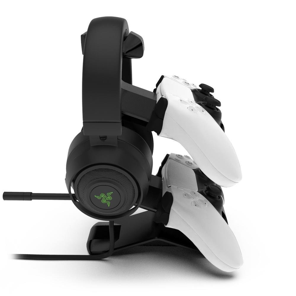 Imagem 4 de 5 do produto Suporte de Mesa para 2 Controles PS5 + Headset, Sculpy Printing Lifestyle 2CTF, Pezinhos de Silicone