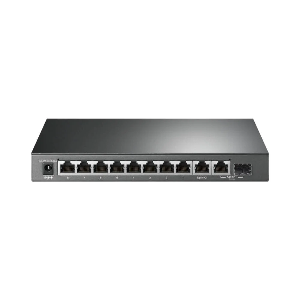Switch TP-Link TL-SG1210MPE, Gigabit Ethernet, PoE+, 10 portas 8x RJ45 + 1x SFP/RJ45 - TL-SG1210MPE