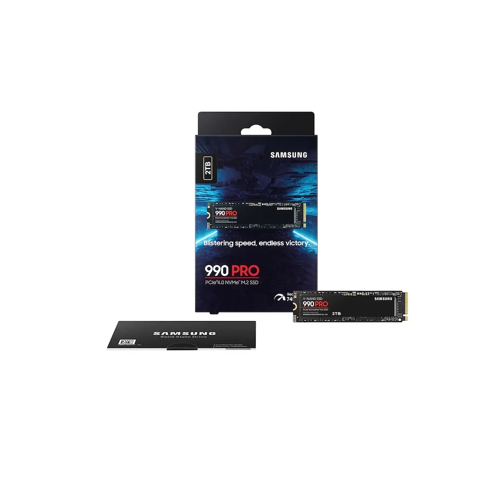 Samsung 990 PRO 2TB PCIe 4.0 M.2 SSD ② SSD Samsung 990 PRO, 2TB, M.2 2280, PCIe NVMe, Leitura 7450