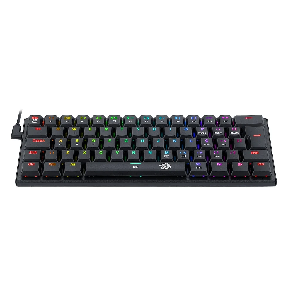 Imagem 3 de 5 do produto Teclado Mecânico Gamer Redragon Anivia, RGB com Switch Azul, ABNT2, Layout 60, , Double-Shot Keycaps, 61 Teclas, USB 2.0, Pro Setup