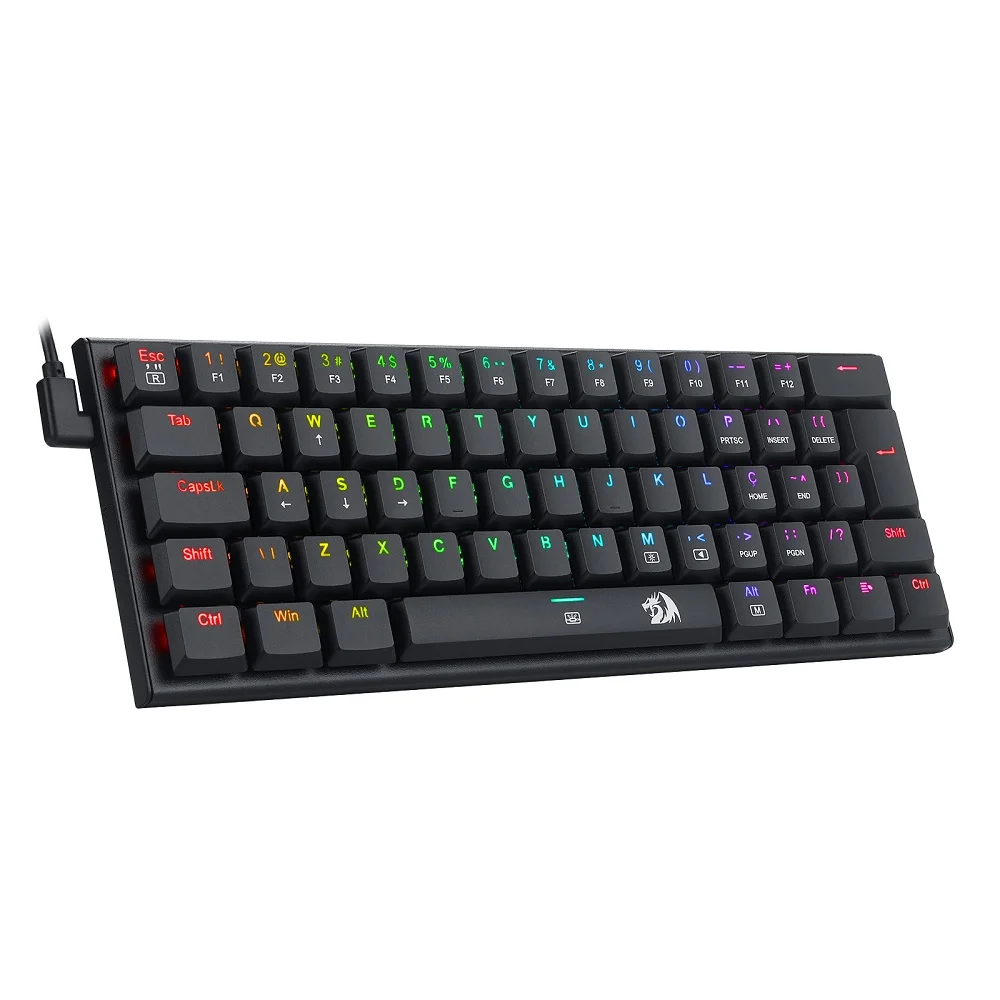 Imagem 4 de 5 do produto Teclado Mecânico Gamer Redragon Anivia, RGB com Switch Azul, ABNT2, Layout 60, , Double-Shot Keycaps, 61 Teclas, USB 2.0, Pro Setup