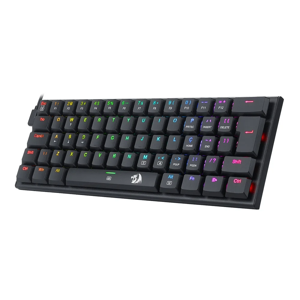 Imagem 5 de 5 do produto Teclado Mecânico Gamer Redragon Anivia, RGB com Switch Azul, ABNT2, Layout 60, , Double-Shot Keycaps, 61 Teclas, USB 2.0, Pro Setup