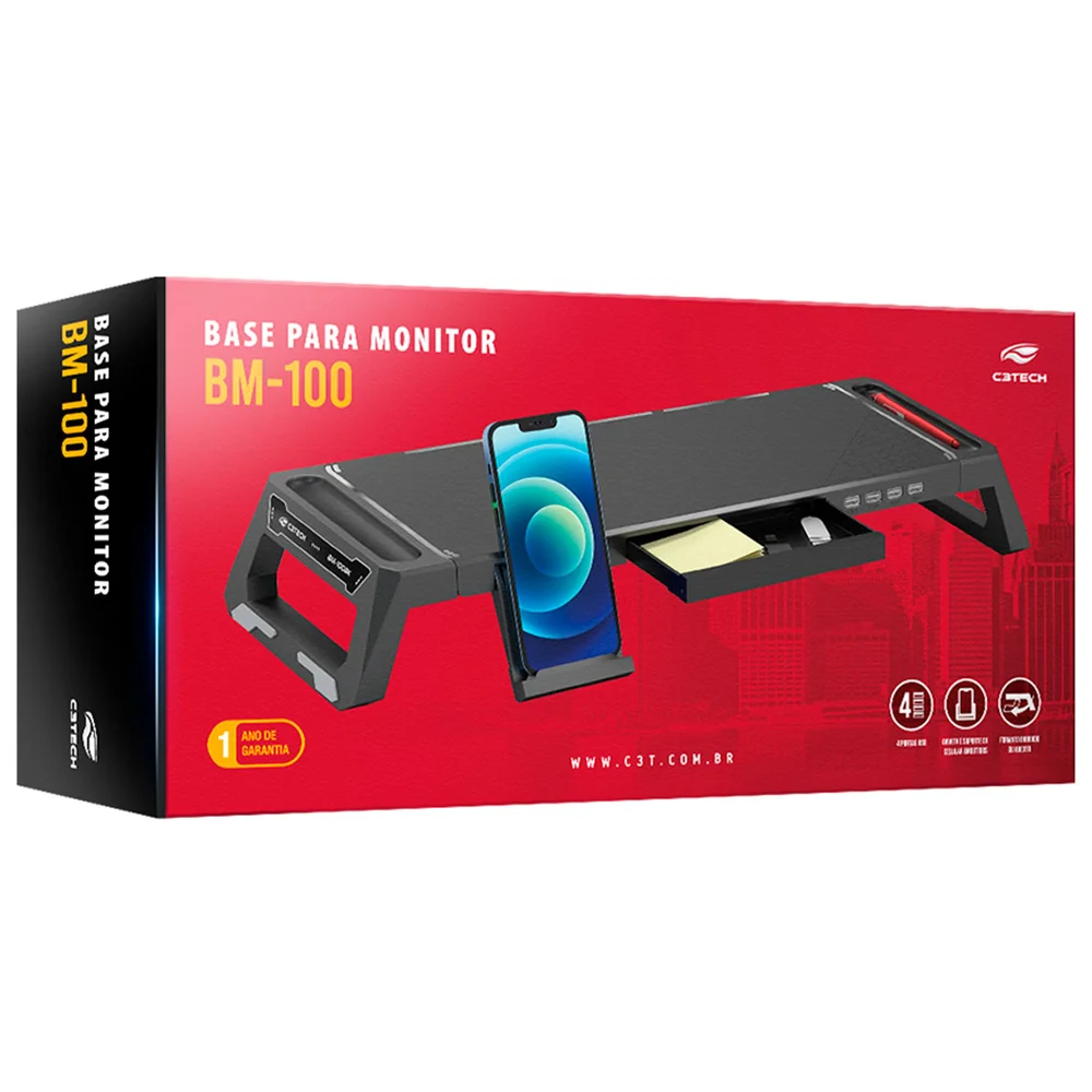 Imagem 5 de 5 do produto Suporte Para Monitor C3tech Bm-100bk, Preto
