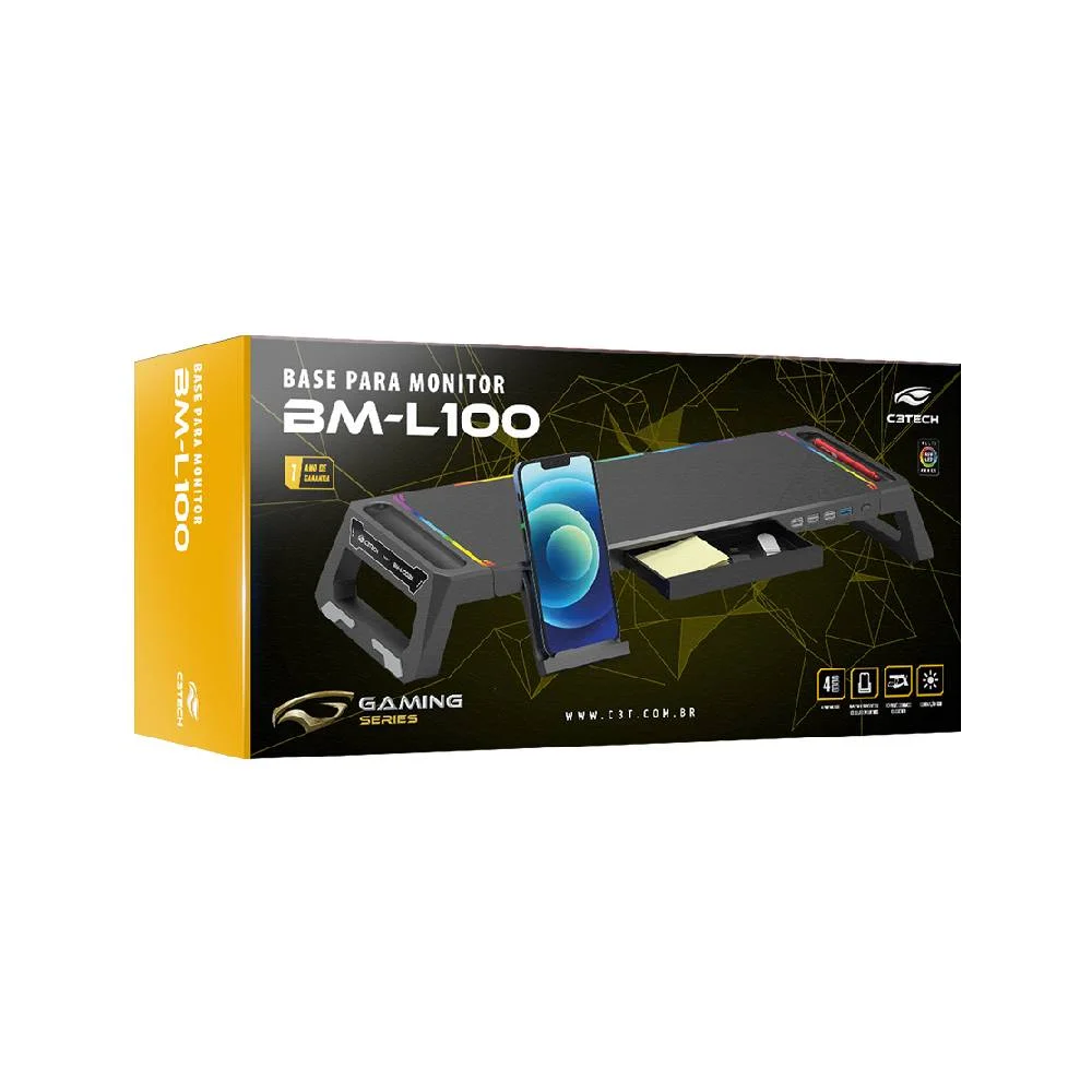 Imagem 5 de 5 do produto Suporte Para Monitor C3tech Bm-L100bk, RGB, Preto