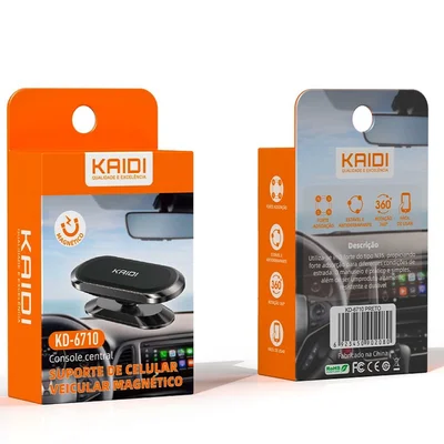 Suporte Veicular Kaidi Kd-6710, Magnético, P/ Celular, Preto