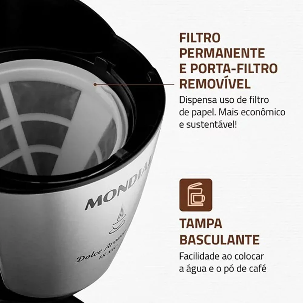 Imagem 4 de 5 do produto Cafeteira Dolce Aroma 550w C-30-18x Mondial