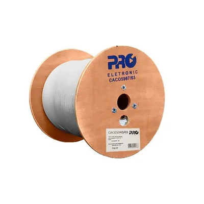 Cabo Coaxial Rg59 Proeletronic, 60% De Malha Caco0660/03 Bobina com 300m
