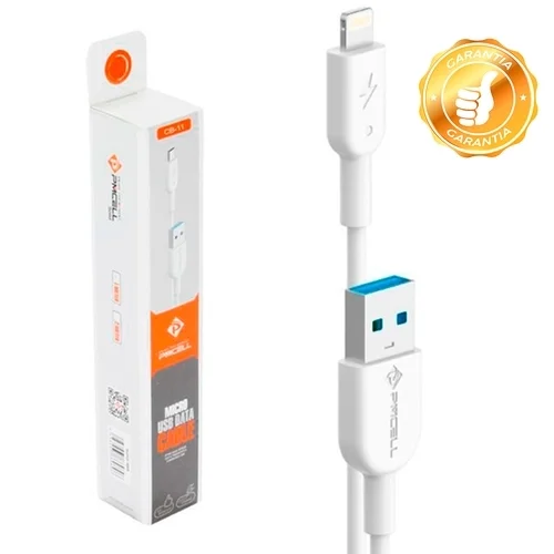 Imagem 2 de 5 do produto Cabo Lightining Pmcell Cb-11 Sólido Branco 1 Metro - AC2433.