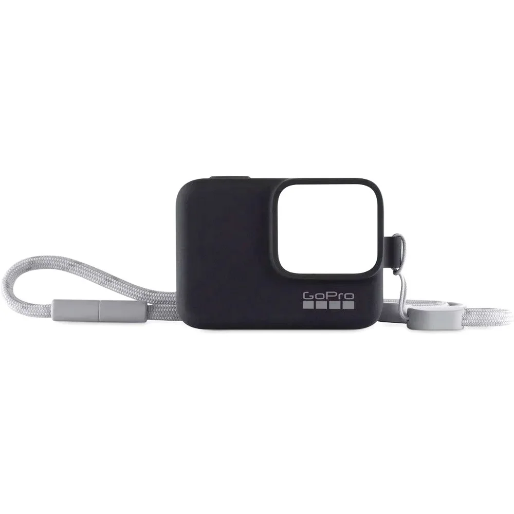 Capa Silicone Sleeve, Cordão Lanyard Para Gopro 5/6/7,preto