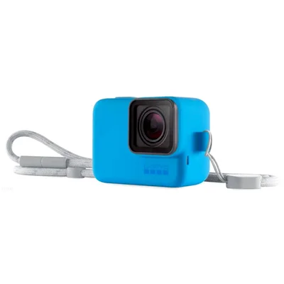 Capa Silicone Sleeve, Cordão Lanyard Para Gopro 5/6/7,azul