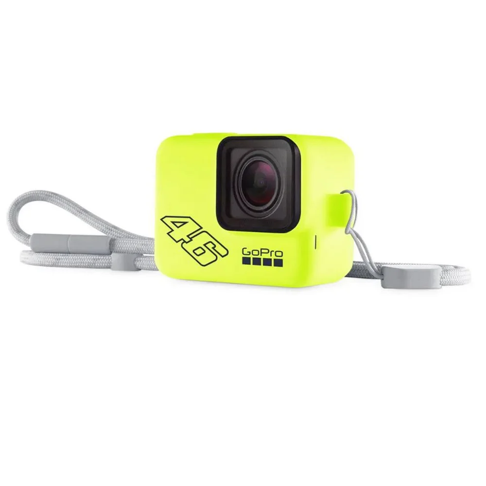 Capa Silicone Sleeve, Cordão Lanyard Para Gopro 5/6/7,amarelo