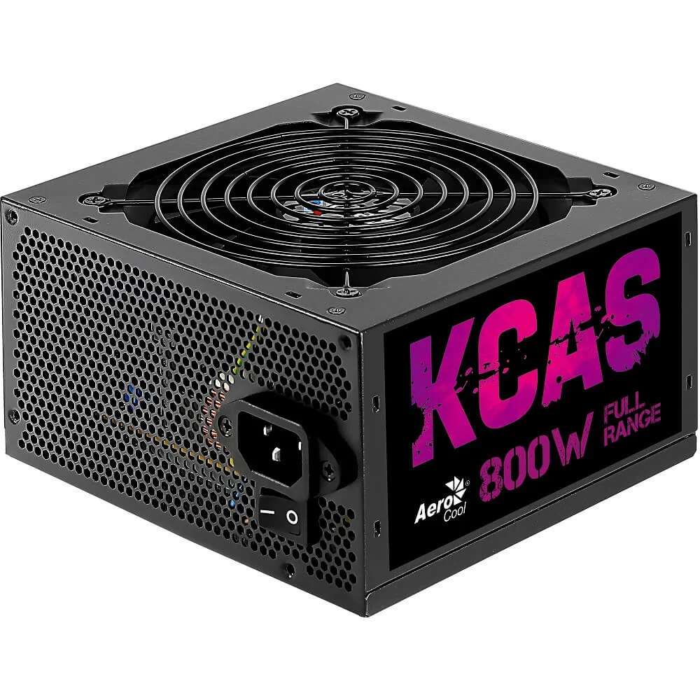 Fonte, Aerocool, KCAS, 800W, 80 Plus Bronze, não-modular, PFC Ativo, bivolt automática, sem LED/RGB, com cabo