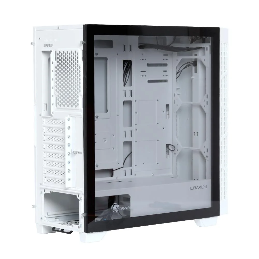 Imagem 2 de 4 do produto Gabinete Gamer Draxen Thalatha, Mid Tower, ArGB, Alumínio, Branco