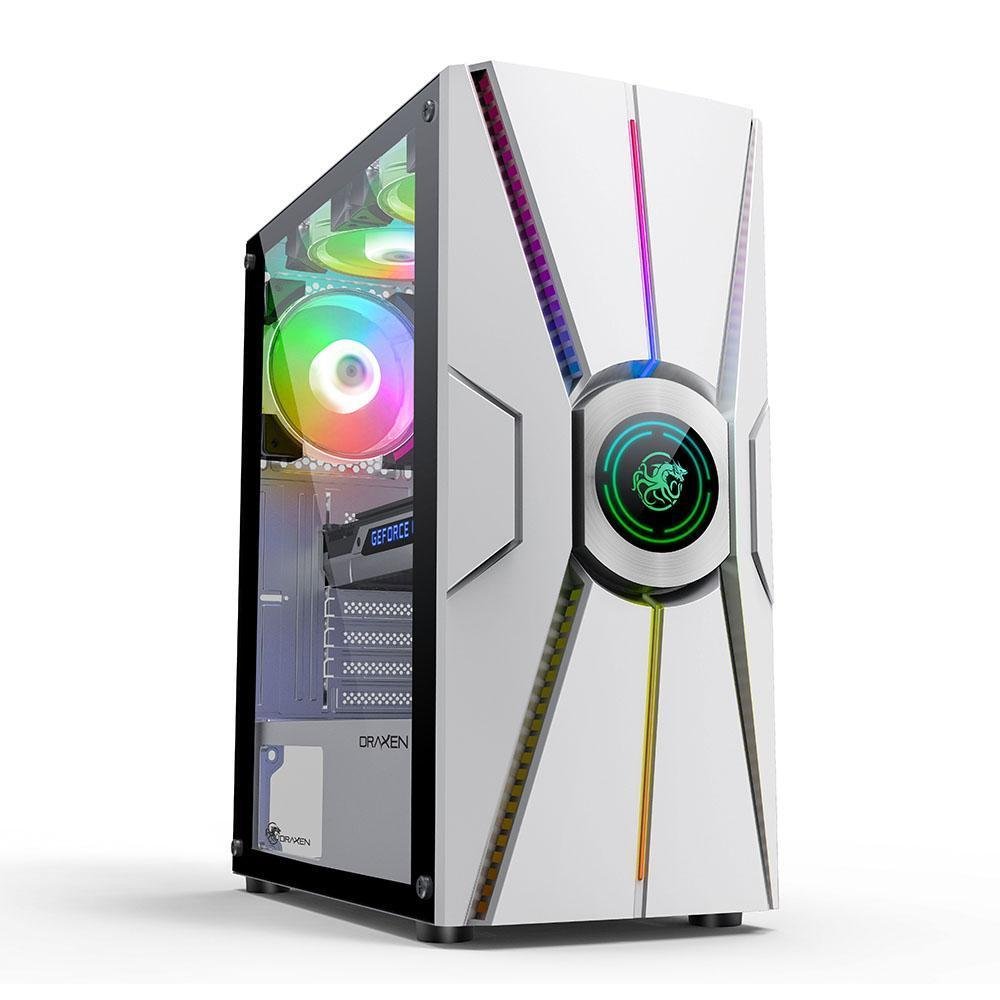 Gabinete Gamer Draxen Wahid, Mid Tower, Com Vidro Temperado, Branco