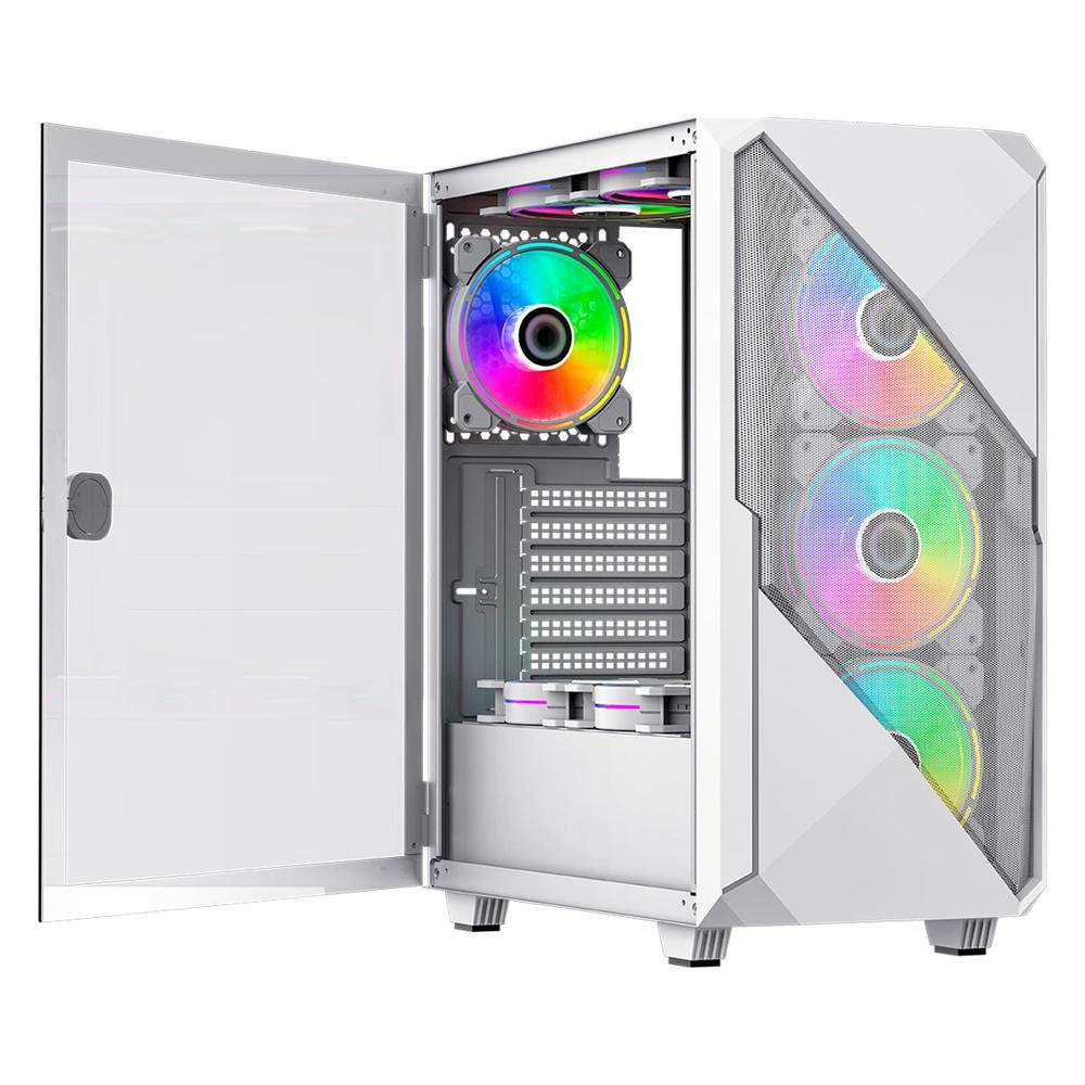 Gabinete Gamer Gamemax Revolt, Vidro Temperado, 3x Fans ArGB, Branco