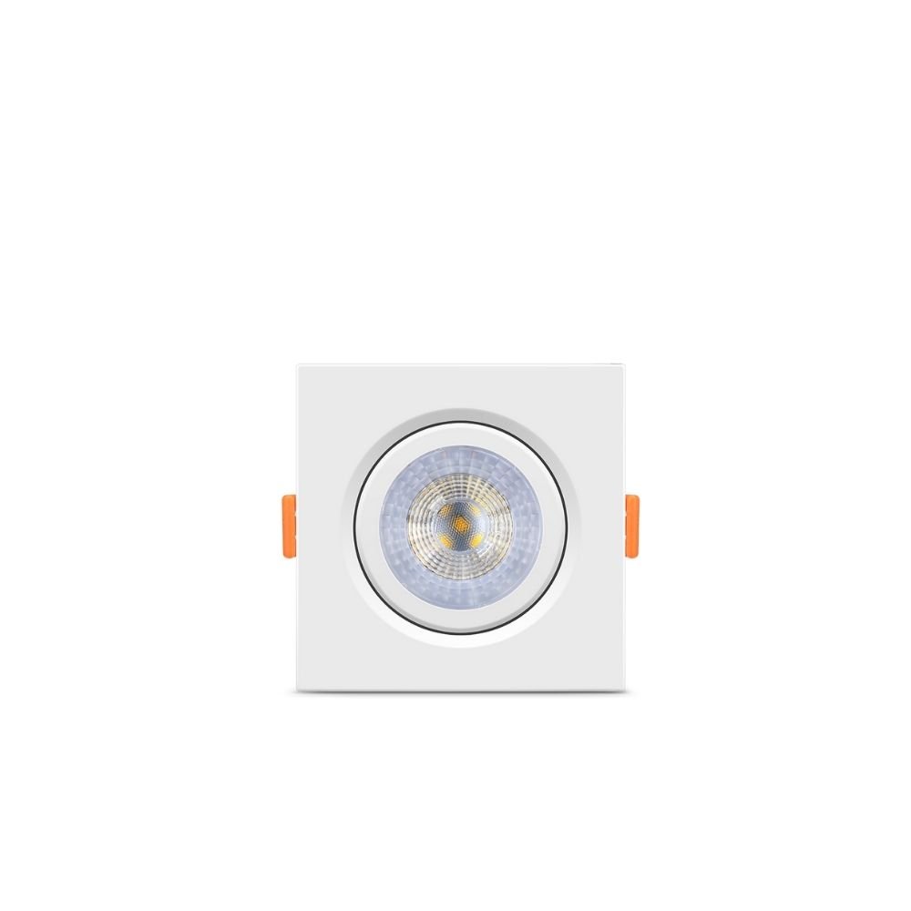 Kit 10 Spot Led Elgin Luminária Mr16 5w 3000k Direcionável Quadrado, Branco Quente, Bivolt