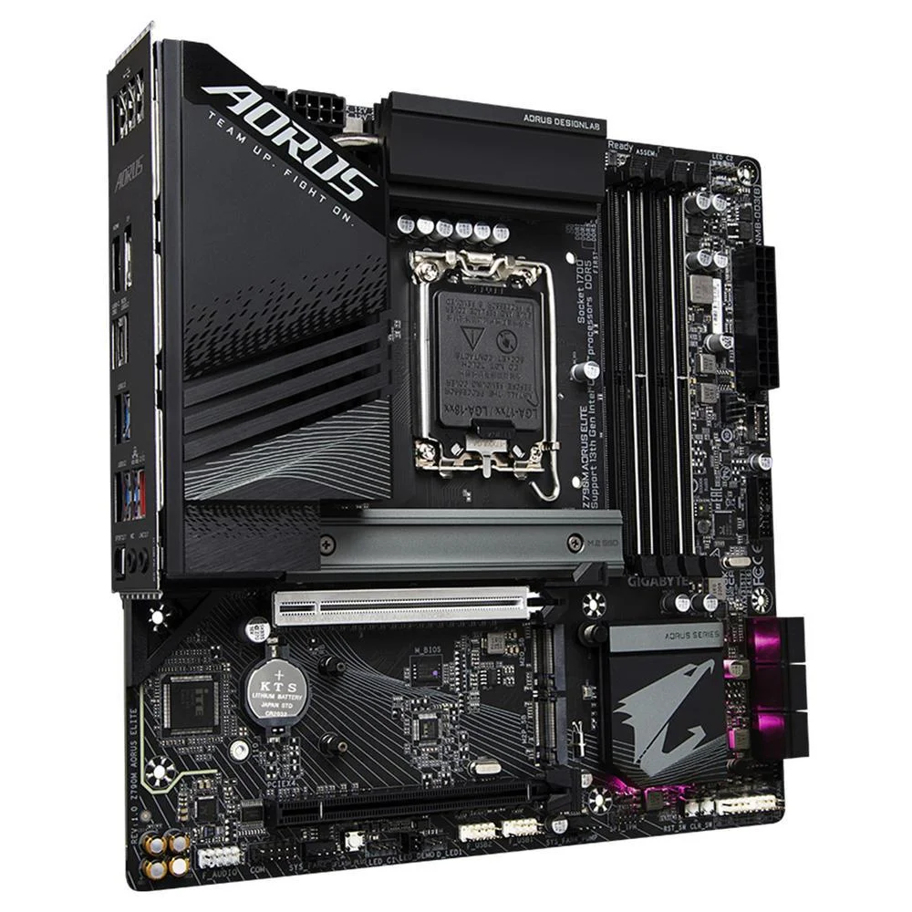 Placa Mãe Gigabyte Z790m Aorus Elite, Intel 13a E 12a Geração, DDR5, LGA1700, USB Type-C, Pci-e 5.0 5