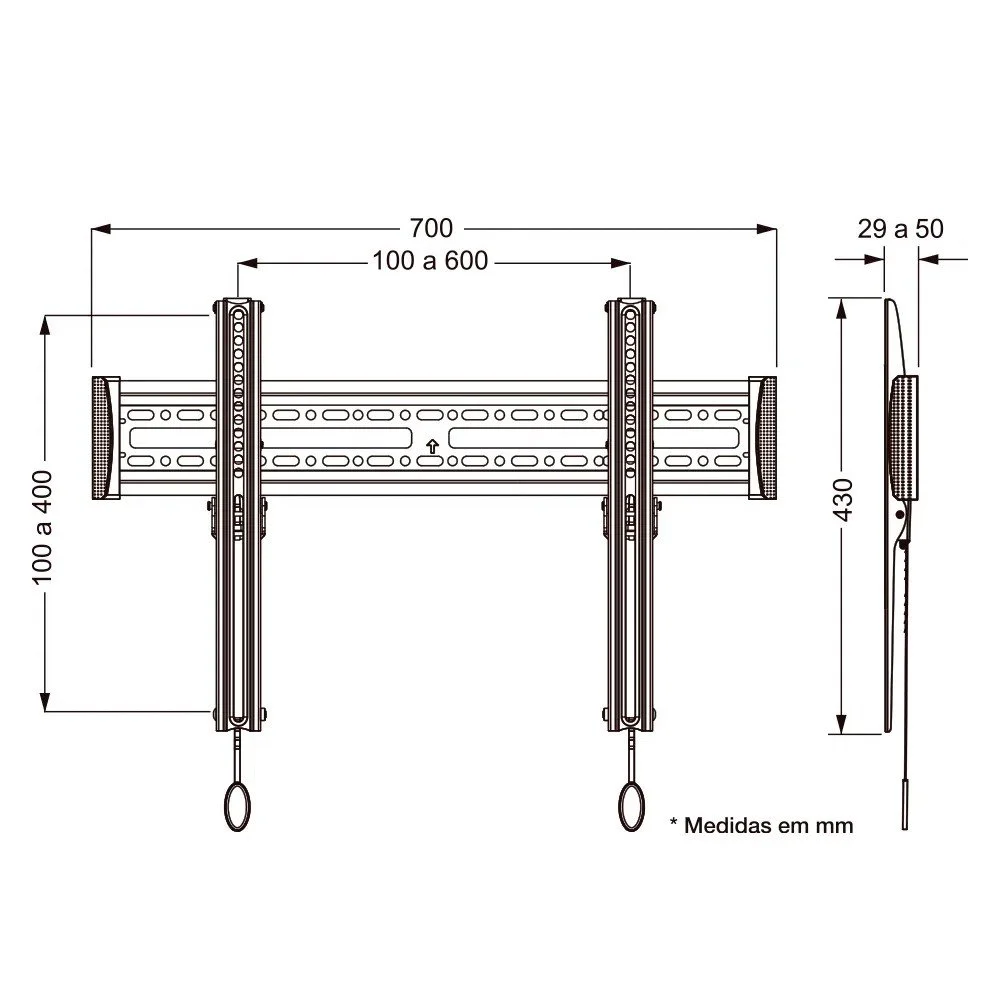 Imagem 4 de 5 do produto Suporte Fixo Aquário Sav-1006, Para Tv 32 A 80, De Parede
