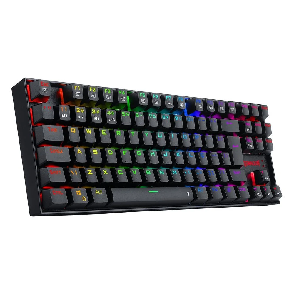 Imagem 3 de 5 do produto Teclado Mecânico Gamer Redragon Kumara Pro, RGB,  Preto, Wireless, Switch Brown - K552rGB-brs-b