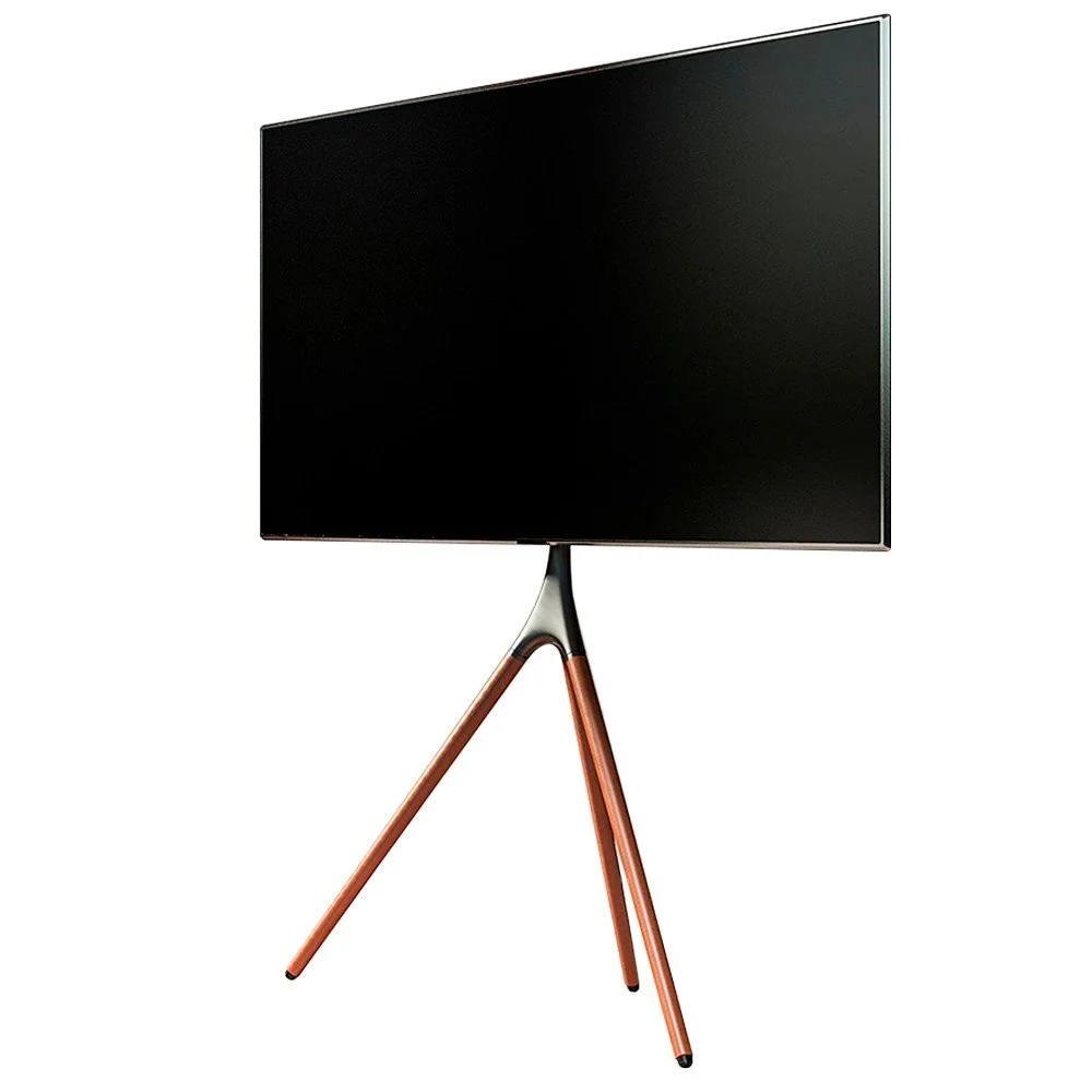 Imagem 1 de 5 do produto Suporte Pedestal Central Suportes  Tripé Para Tv 39 A 65, Tipo Cavalete, Studio - Fs12-46f