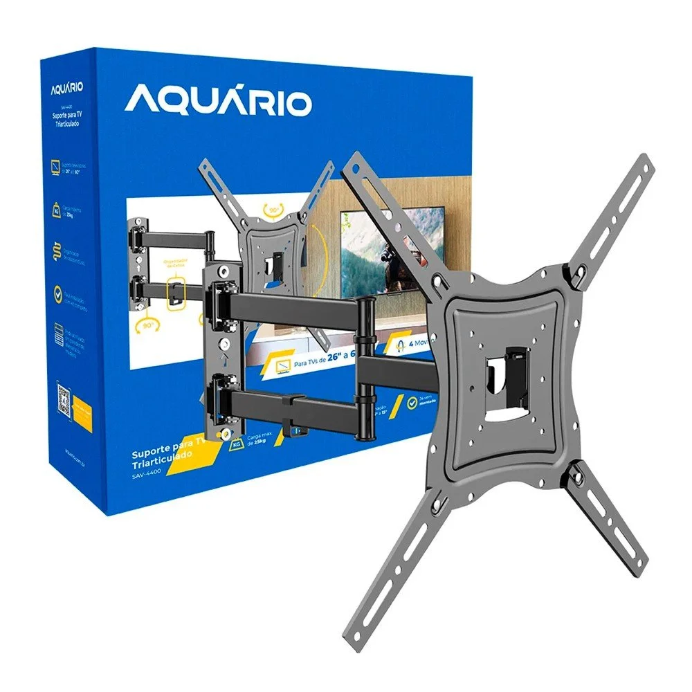Imagem 3 de 5 do produto Suporte Articulado Aquário Sav-4400, TV 26 A 50 Polegadas, De Parede