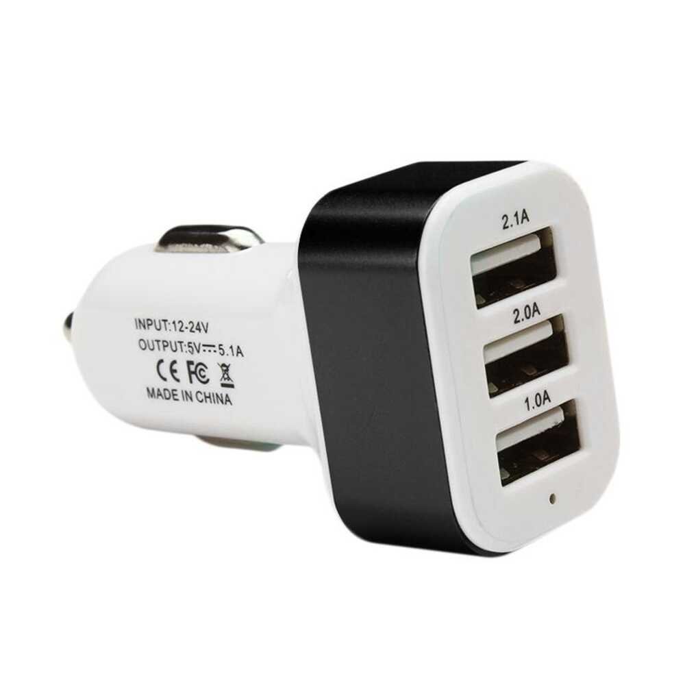 Carregador Veicular Mass, Com 3 Portas, Usb, 4.1a, Preto
