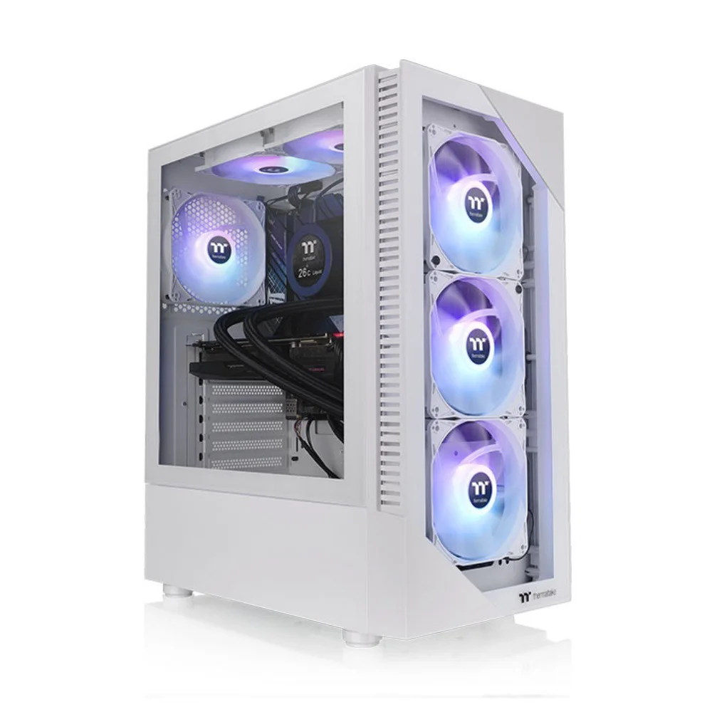 Gabinete Thermaltake View 200 TG, Mid Tower, ArGB, Snow - Ca-1x3-00m6wn-00