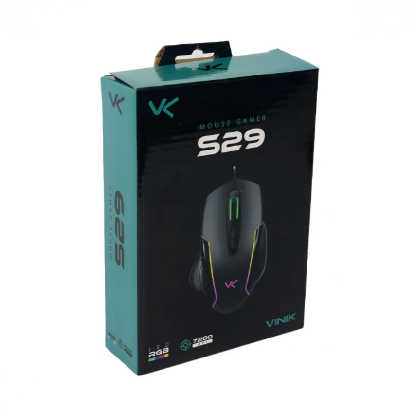 Imagem 3 de 5 do produto Mouse Gamer Vinik S29, 7200 Dpi, 7 Botões, Led RGB, Cabo 1.8m - Mvs29rGB