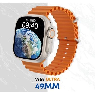 Relogio Inteligente W68 Ultra, Tela Infinita 49mm