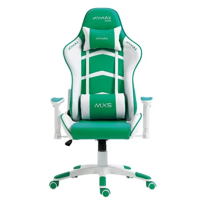 Cadeira Gamer Mymax, Mx5, Até 150kg, Giratória Branco E Verde