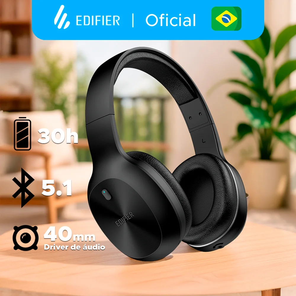 Imagem 3 de 5 do produto Fone De Ouvido Over-ear Sem Fio Edifier W600bt, Bateria 30 Hrs Bluetooth 5.1 USB-c Drivers 40mm, Preto