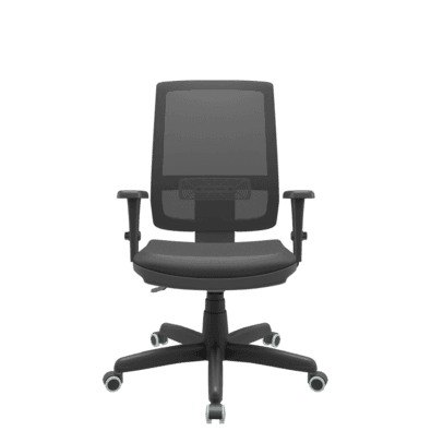 Cadeira Office Plaxmetal, Presidente Giratória, Brizza Backsystem, Plaxmetal Nr17, Braços 3d, Tecido T19 - Preta