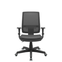 Cadeira Office Plaxmetal, Presidente Giratória, Brizza Backsystem, Plaxmetal Nr17, Braços 3d, Tecido T19 - Preta