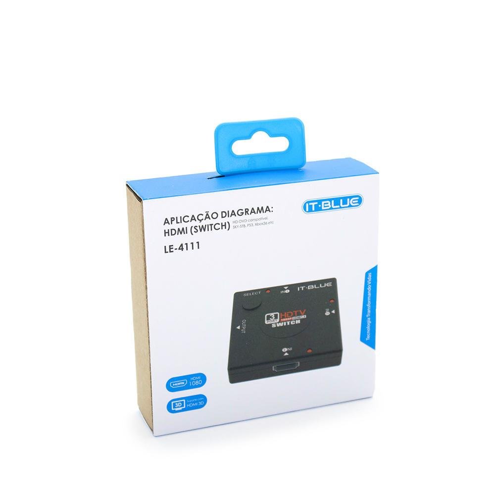 Imagem 5 de 5 do produto Adaptador Master Switch Hdmi 3 Entradas - 3 Aparelhos Em 1 Entrada
