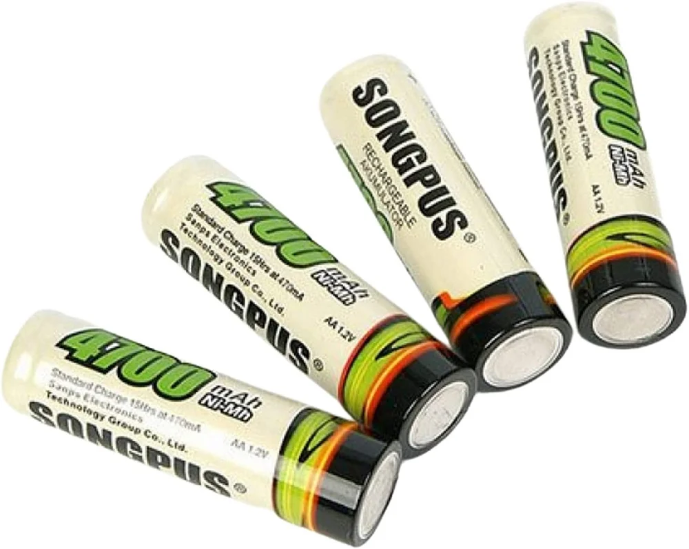 Imagem 4 de 5 do produto Kit 4 Pilhas Songpus Recarregável, 4700mAh, Digital Power AA